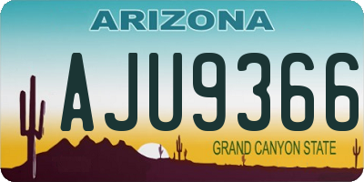 AZ license plate AJU9366