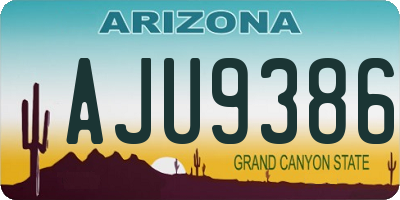 AZ license plate AJU9386