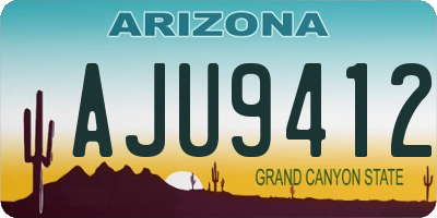 AZ license plate AJU9412