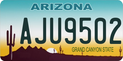 AZ license plate AJU9502