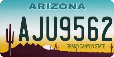 AZ license plate AJU9562