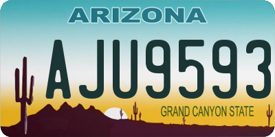 AZ license plate AJU9593