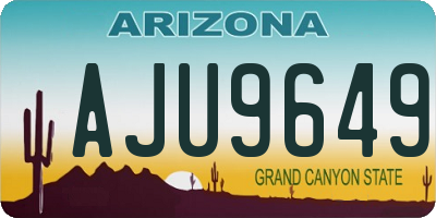 AZ license plate AJU9649