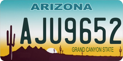 AZ license plate AJU9652