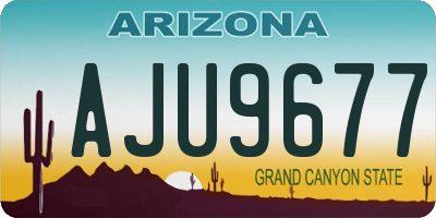 AZ license plate AJU9677