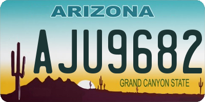AZ license plate AJU9682