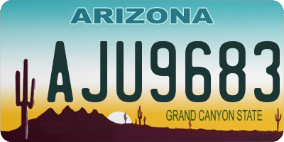 AZ license plate AJU9683