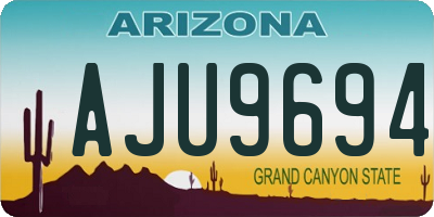 AZ license plate AJU9694