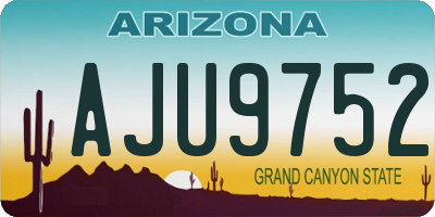 AZ license plate AJU9752
