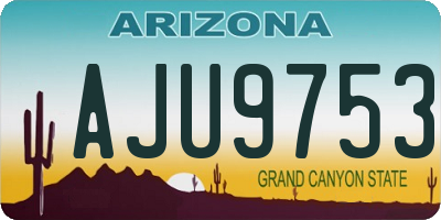 AZ license plate AJU9753