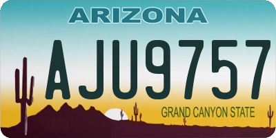 AZ license plate AJU9757