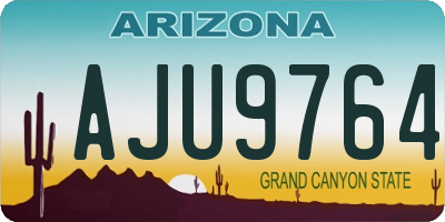 AZ license plate AJU9764