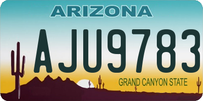 AZ license plate AJU9783