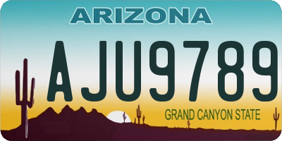 AZ license plate AJU9789