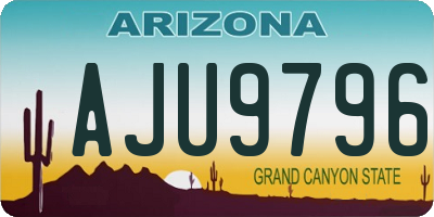 AZ license plate AJU9796