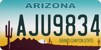 AZ license plate AJU9834