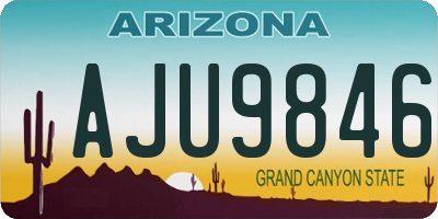 AZ license plate AJU9846