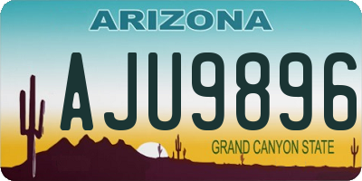 AZ license plate AJU9896