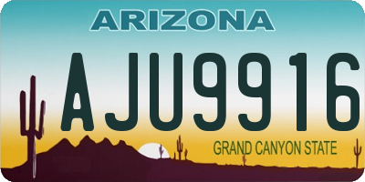 AZ license plate AJU9916