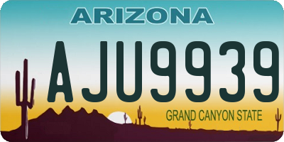 AZ license plate AJU9939