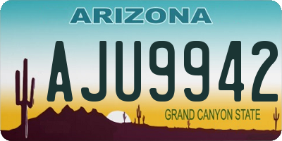AZ license plate AJU9942