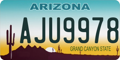 AZ license plate AJU9978