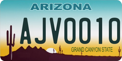 AZ license plate AJV0010