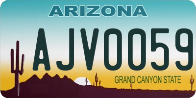 AZ license plate AJV0059