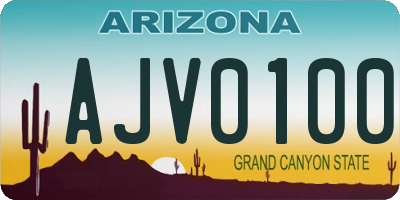 AZ license plate AJV0100