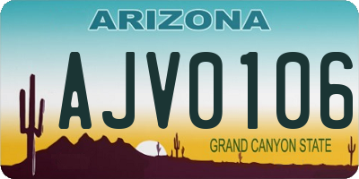 AZ license plate AJV0106