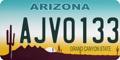 AZ license plate AJV0133
