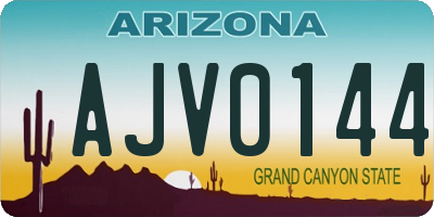 AZ license plate AJV0144