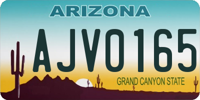 AZ license plate AJV0165