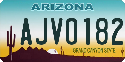 AZ license plate AJV0182