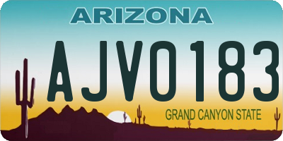 AZ license plate AJV0183