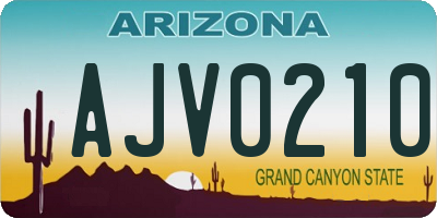 AZ license plate AJV0210