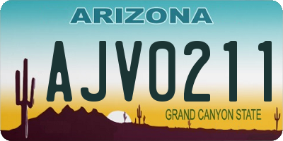 AZ license plate AJV0211