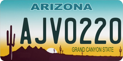 AZ license plate AJV0220