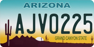 AZ license plate AJV0225