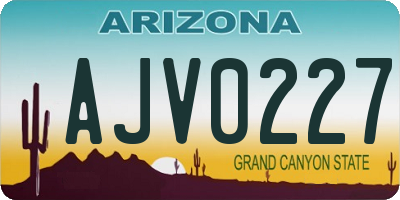 AZ license plate AJV0227