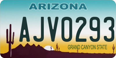 AZ license plate AJV0293