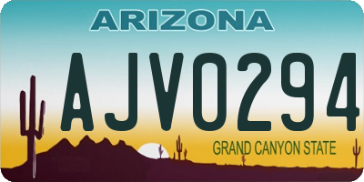 AZ license plate AJV0294
