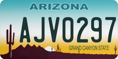 AZ license plate AJV0297