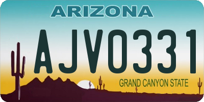 AZ license plate AJV0331