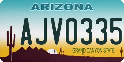 AZ license plate AJV0335
