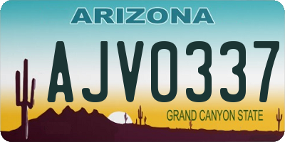 AZ license plate AJV0337