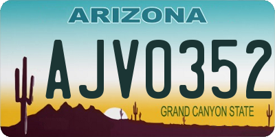 AZ license plate AJV0352