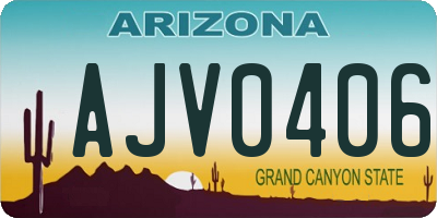 AZ license plate AJV0406