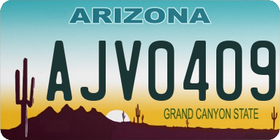 AZ license plate AJV0409