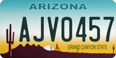 AZ license plate AJV0457
